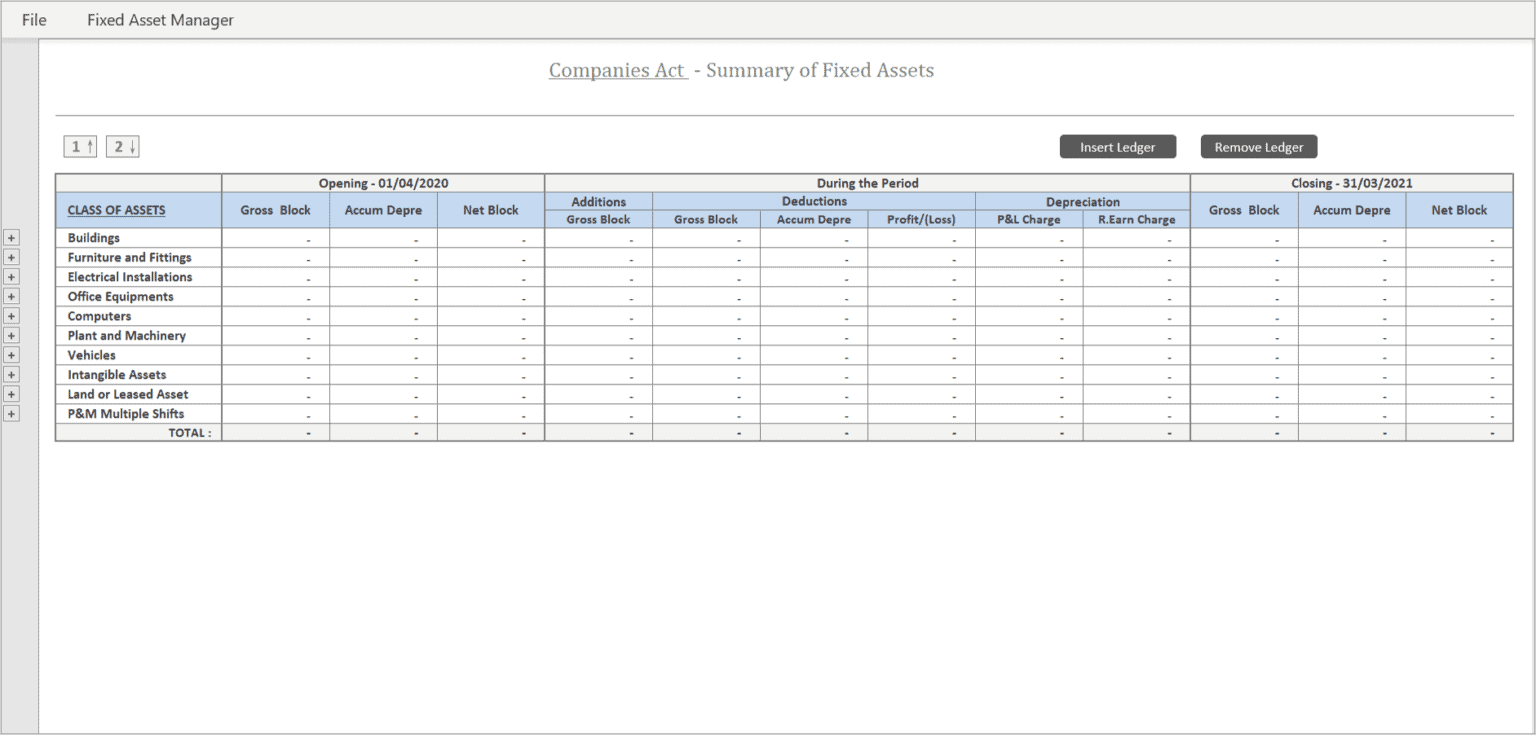 Fixed Assets Manager Depreciation Calculator as per Companies Act